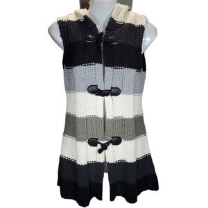 Epic Threads Black and Gray Striped Vest